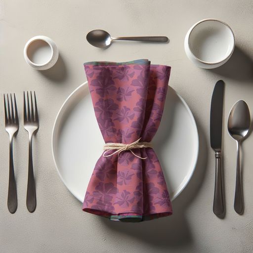 Tropical Cayena Napkin in Pink in Organic Cotton Voile