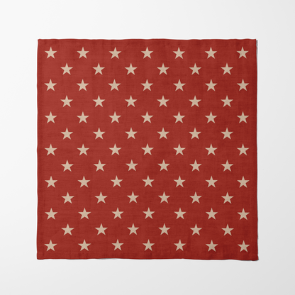 ONE Stars Napkin - Red in Lightweight Linen