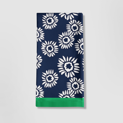 Navy Daisies Tea Towel