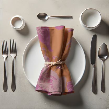 Tropical Paissage Pink & Orange Napkin