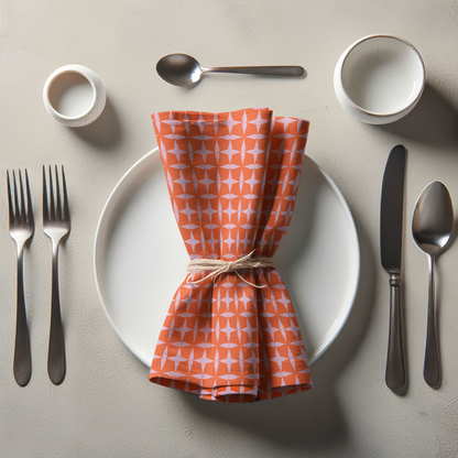 Sit for a Bit Napkin - Orange in Lightweight Linen