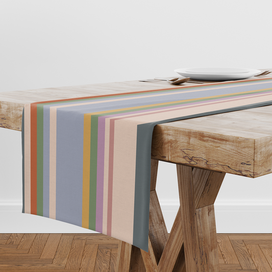 Table Runner in Sweet Stripes in Lightweight Linen