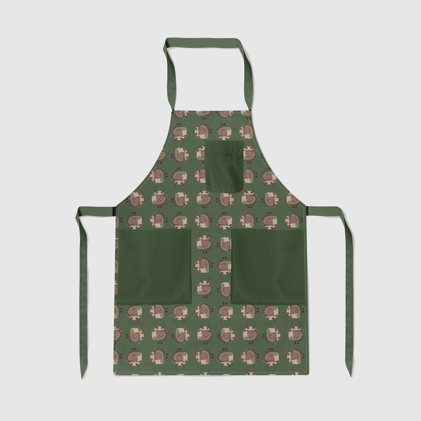 Krampus Full Chef Apron in Dark Green