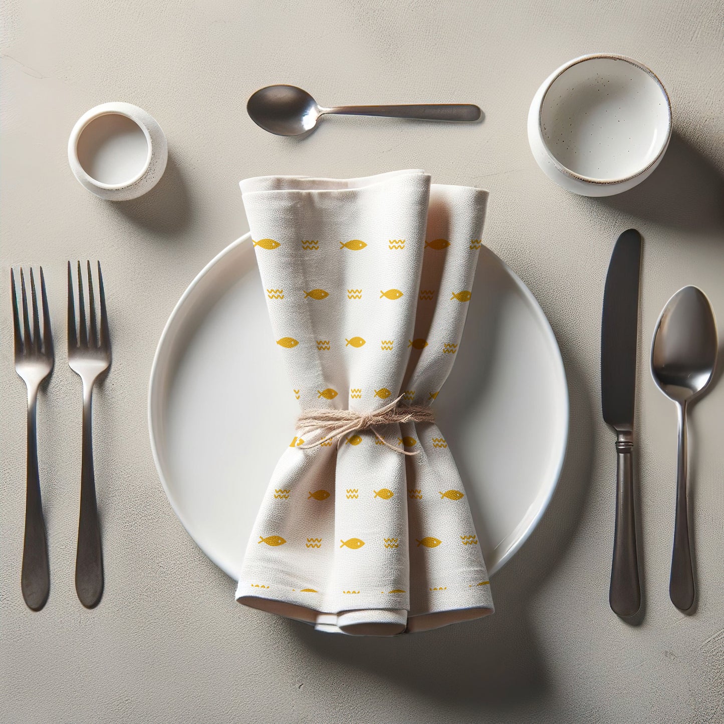 Fish and Waves Napkin in Orange