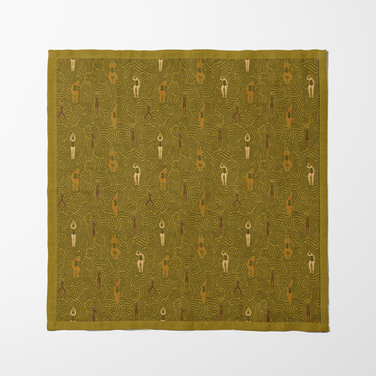 Swimmers in Summer in Gold Napkin in Organic Cotton Voile