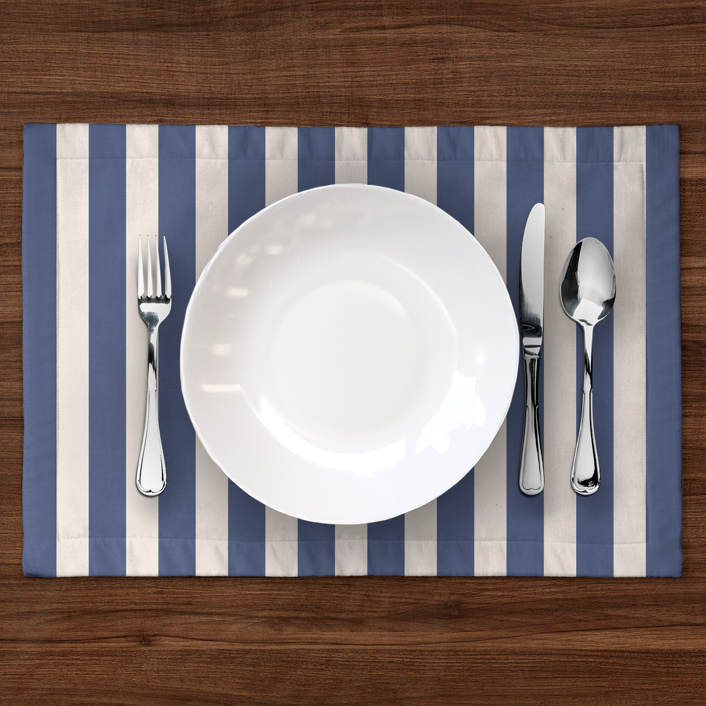 ONE Medium Stripes Placemat - Boat in Mid Cotton Twill