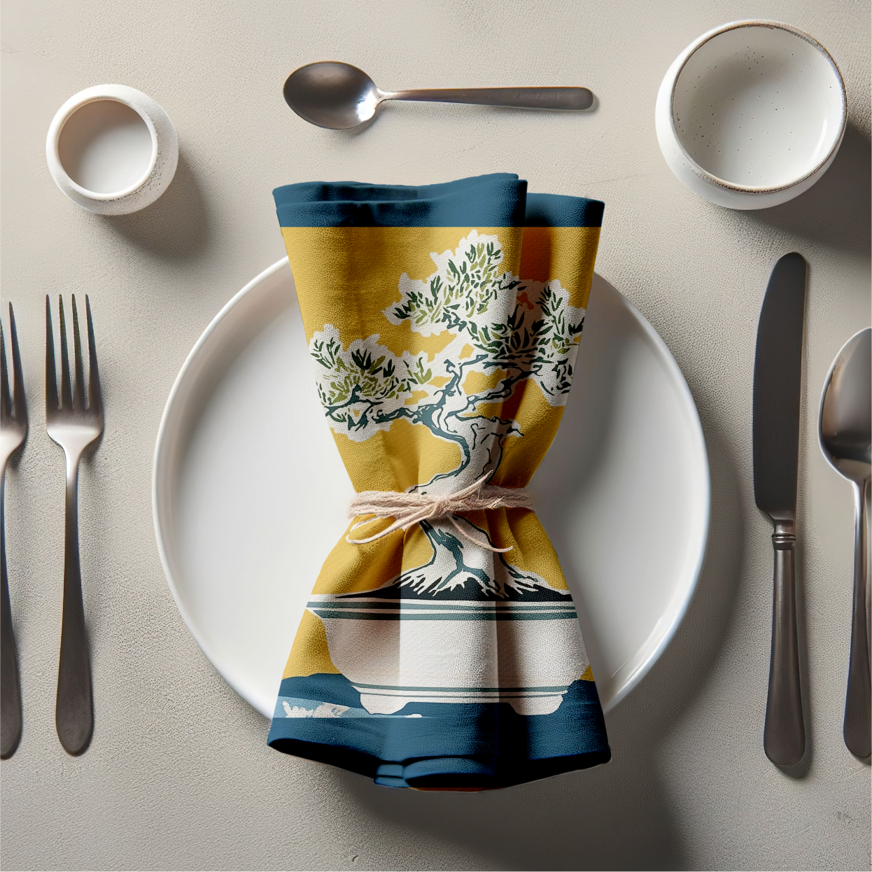 Bonsai Tree Napkin in Summer