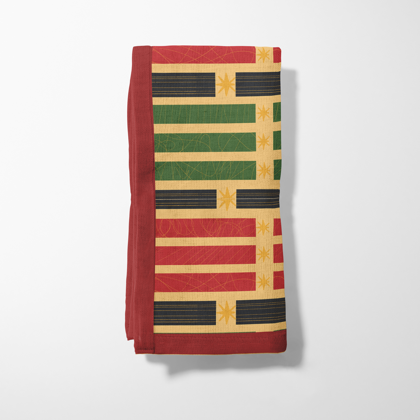 Kwanzaa Candles Napkin in Dark Red