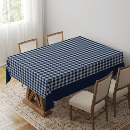 Gingham Tablecloth in Navy - Mid Cotton Twill