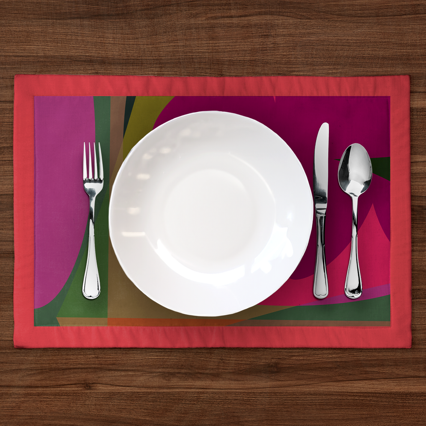 Big Shapes Placemat in Pink