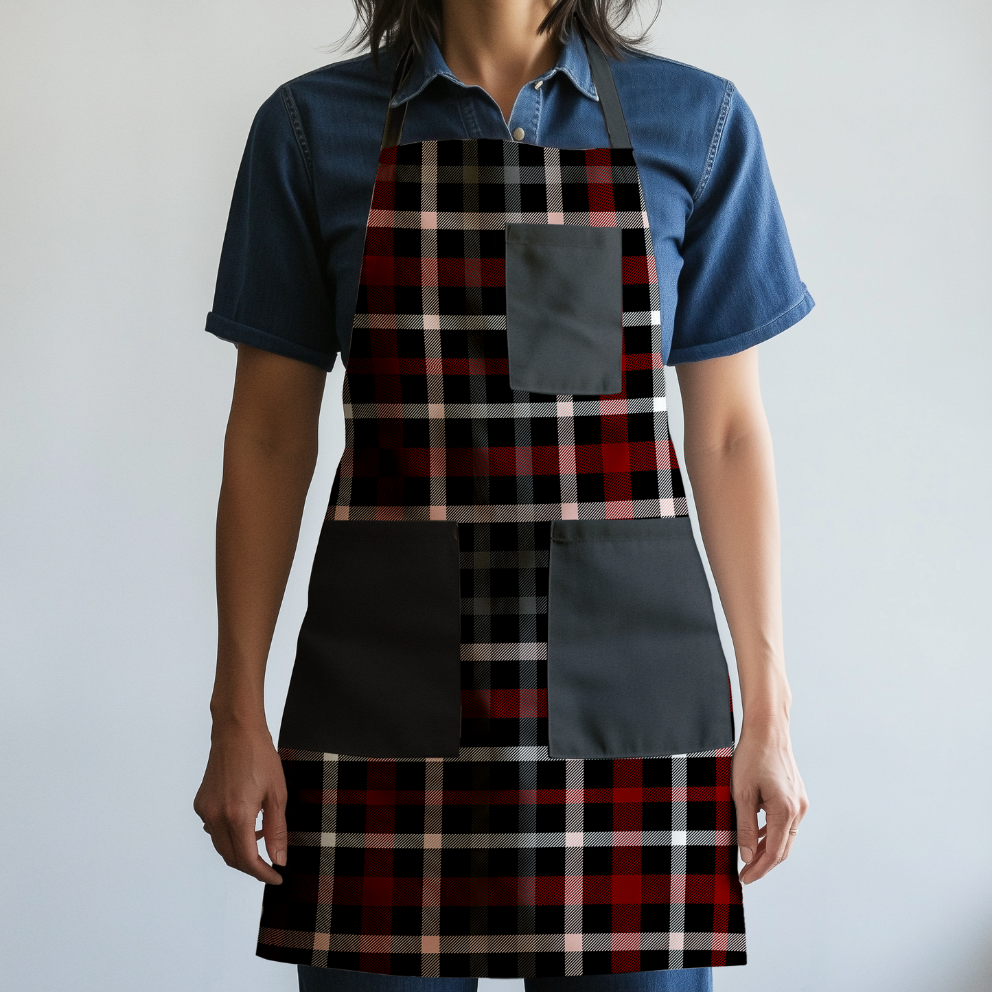 The Violator Plaid Full Chef Apron - Organic Cotton Canvas Mid-Weight