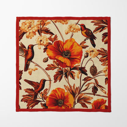 Poppy Bird Ballet Napkin in Rustic Bloom