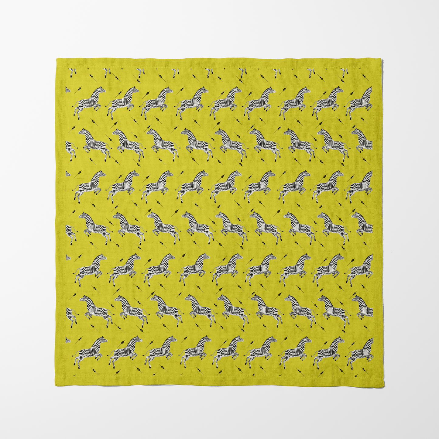 Leaping Zebras Napkin in Yellow in Lightweight Linen