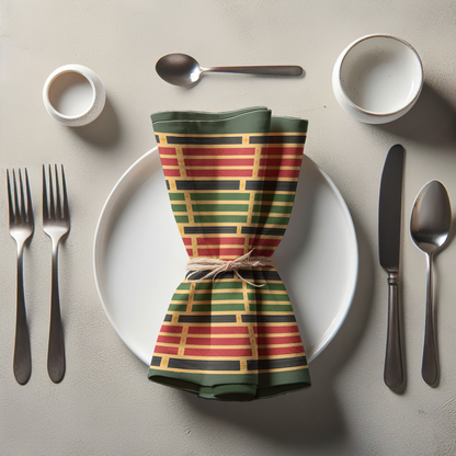 Kwanzaa Candles Napkin in Dark Green