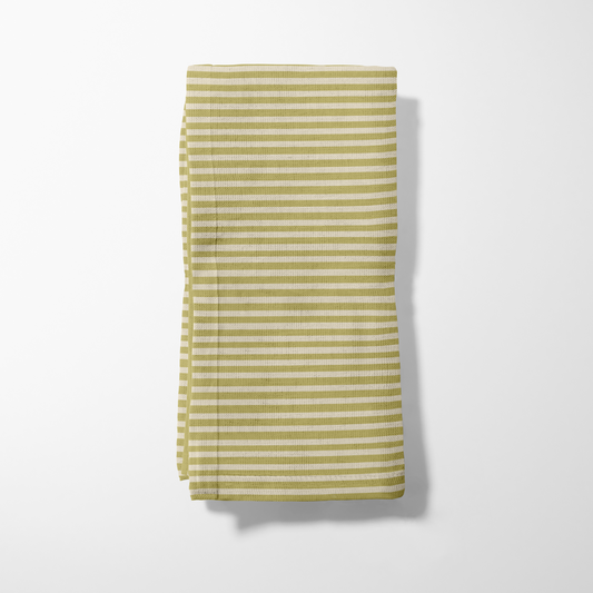 ONE Small Stripes Napkin - Moss in Organic Cotton Voile