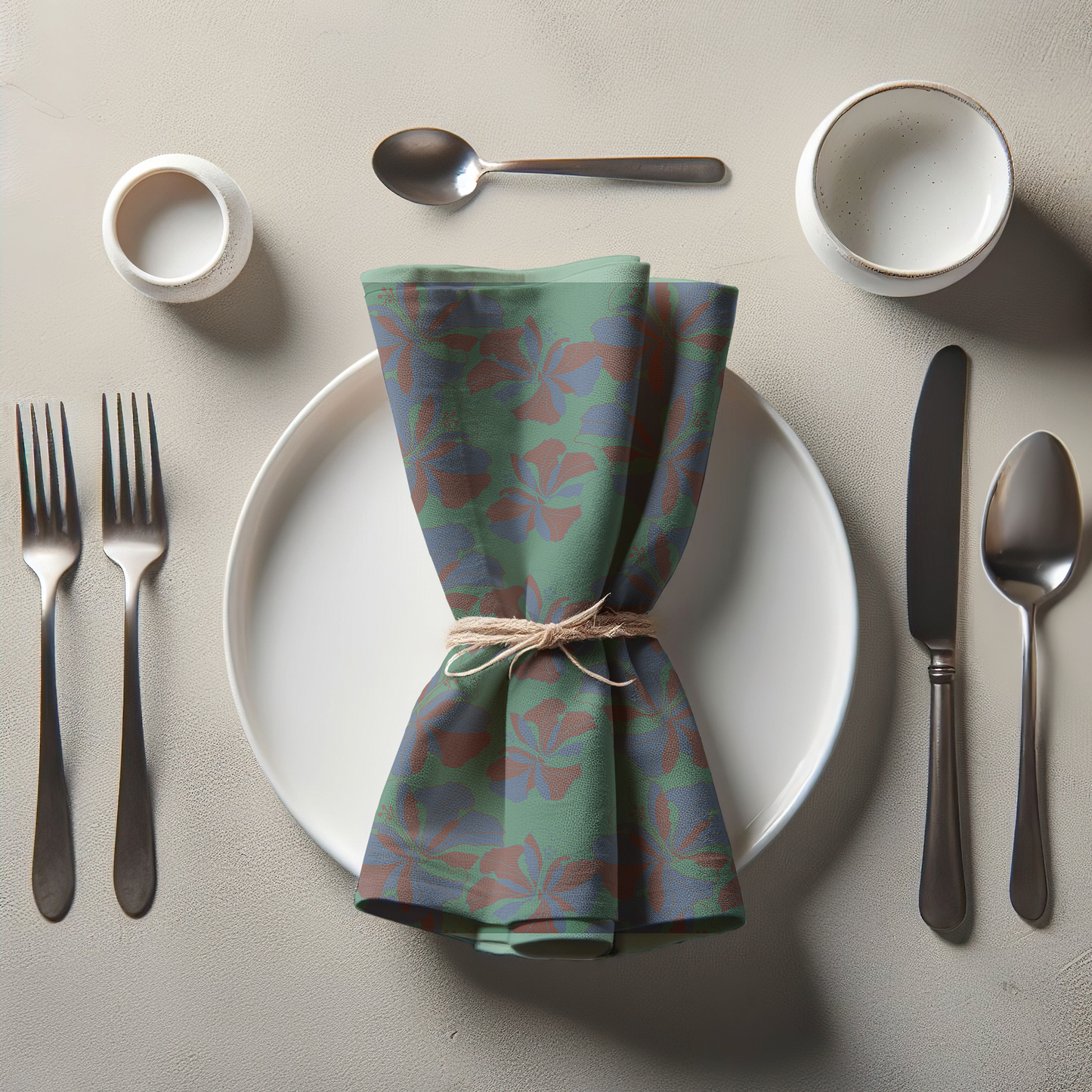 Tropical Cayena Napkin in Green in Lightweight Linen