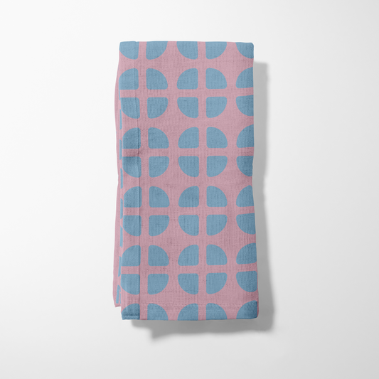 Fresh Fruit Napkin - Pale Pink Blue in Lightweight Linen