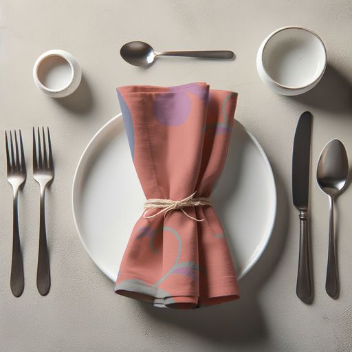 Tropical Paissage Napkin in Bright Pink in Lightweight Linen