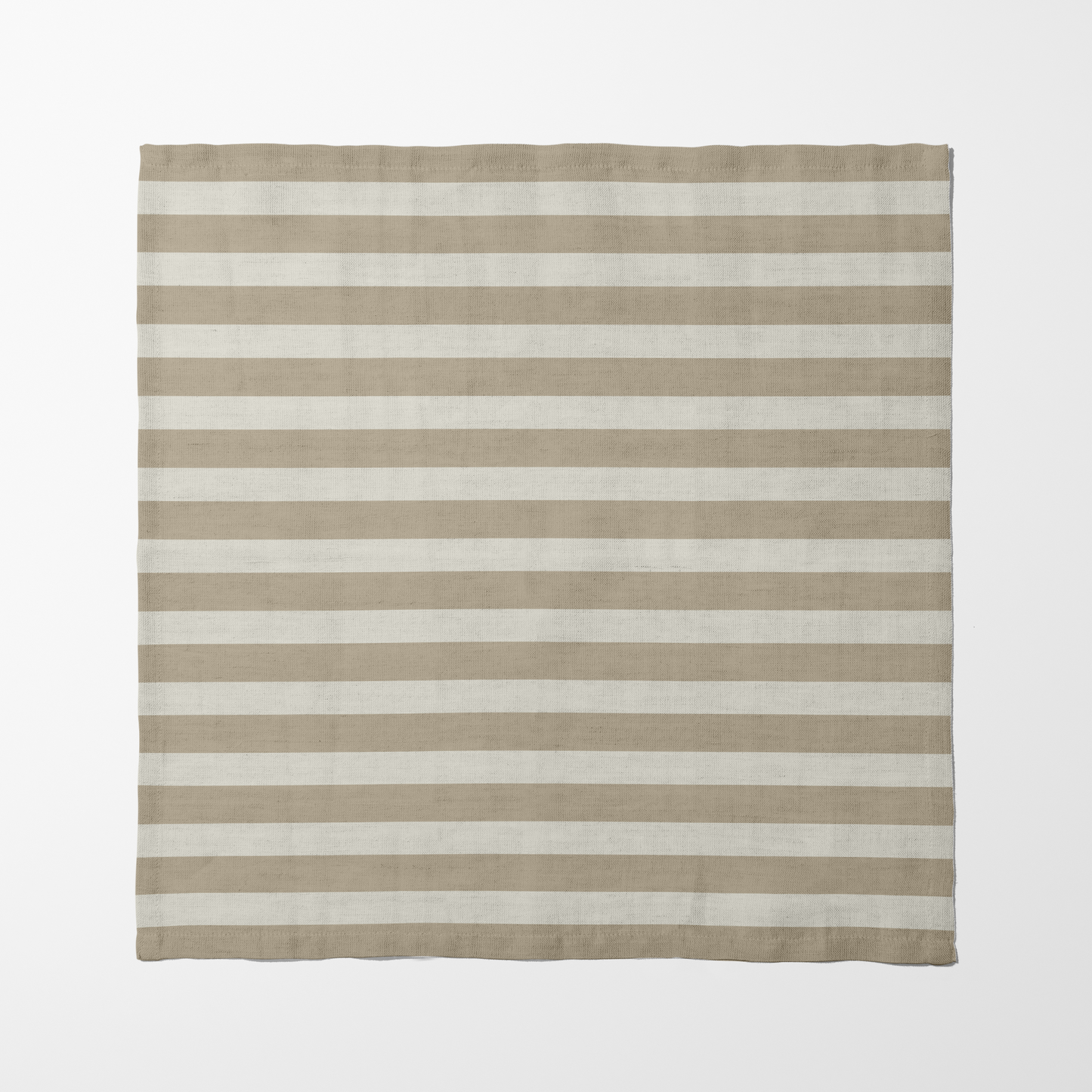 ONE Medium Stripes Napkin - Pebble in Organic Cotton Voile