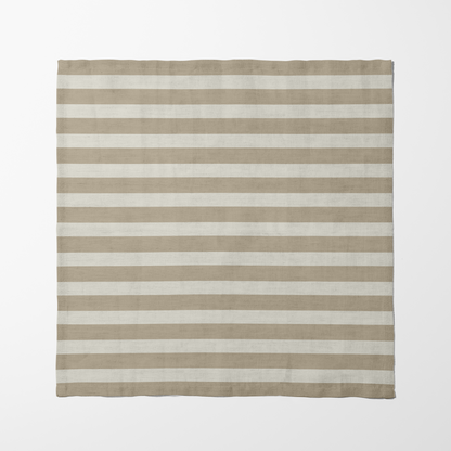 ONE Medium Stripes Napkin - Pebble in Organic Cotton Voile