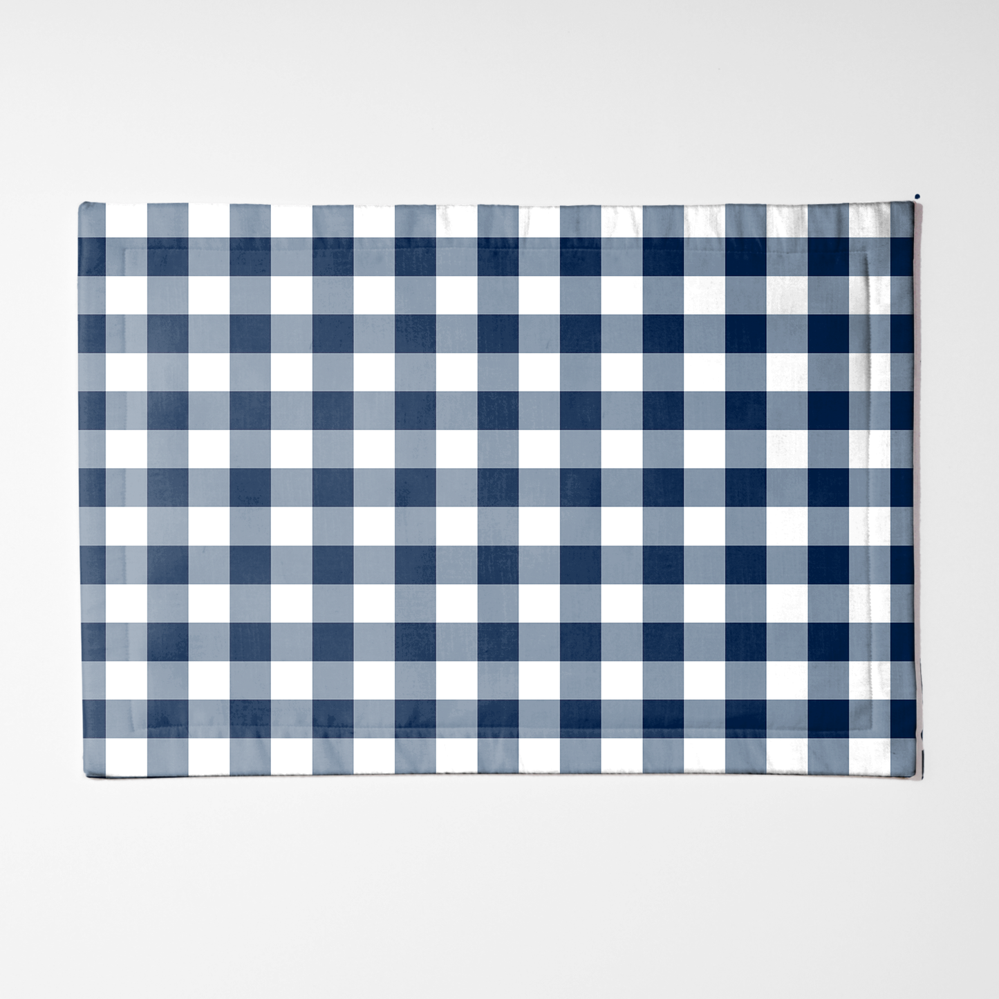 ONE Gingham Placemat in Navy in Mid Weight Cotton Twill