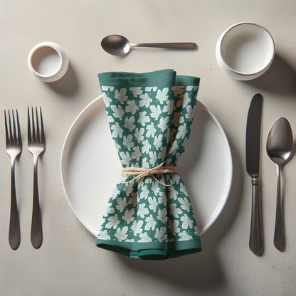 Emerald Autumn Elegance Napkin in Oxford Cotton