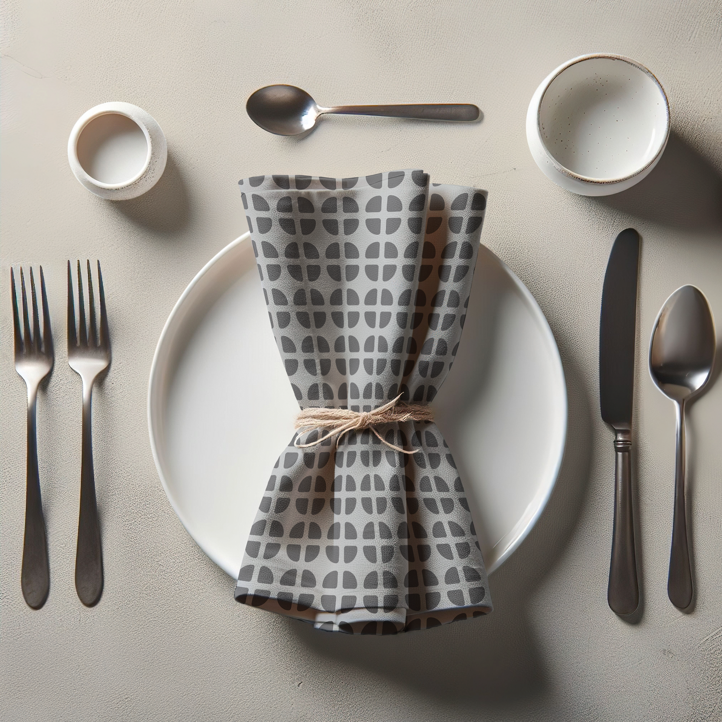 Fresh Fruit Napkin - Monochrome in Lightweight Linen