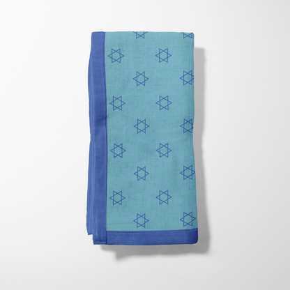 Star of David Napkin in Light Blue