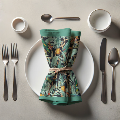Napkin - Jungle in Black