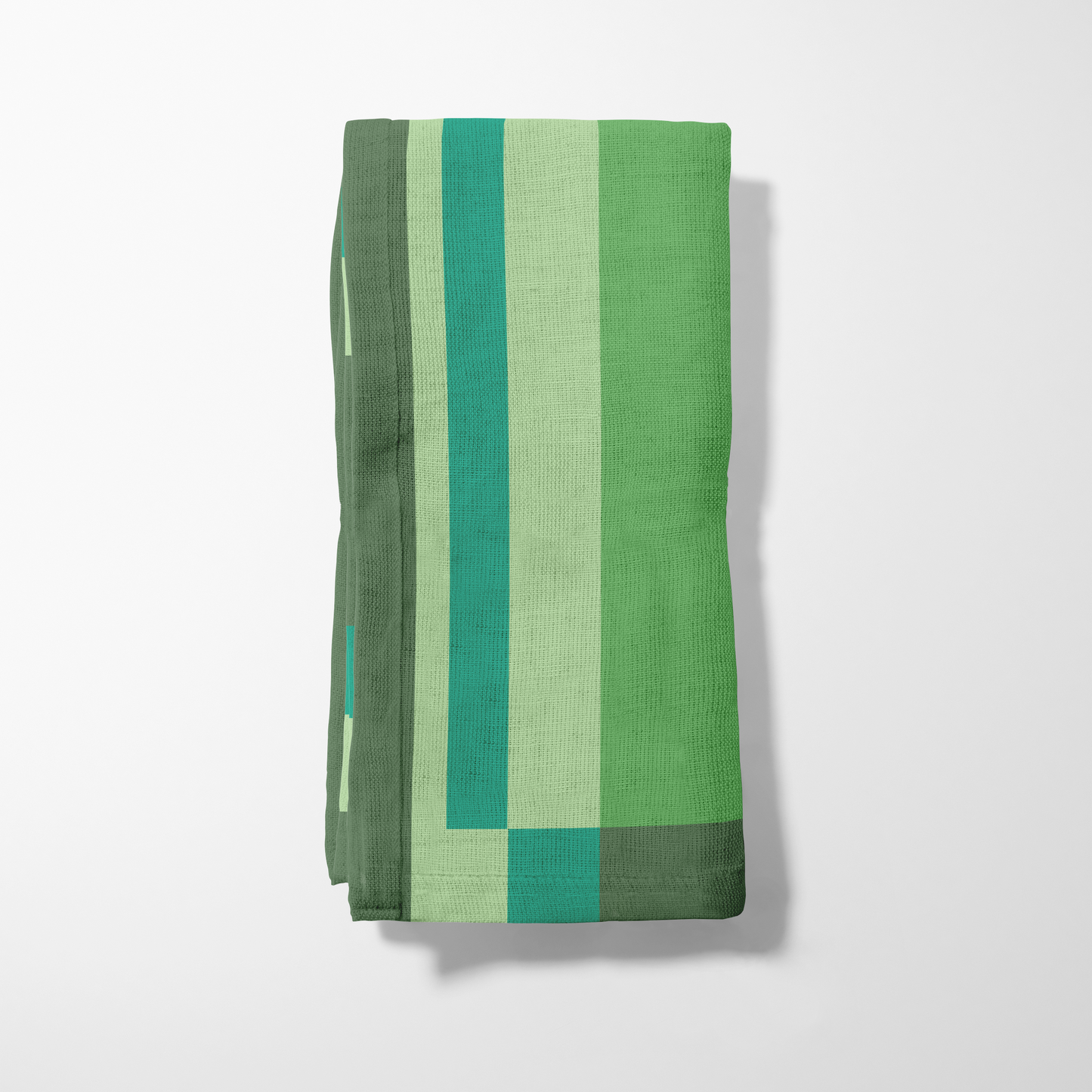 Candy Stripes Olive Green Napkin in Lightweight Linen