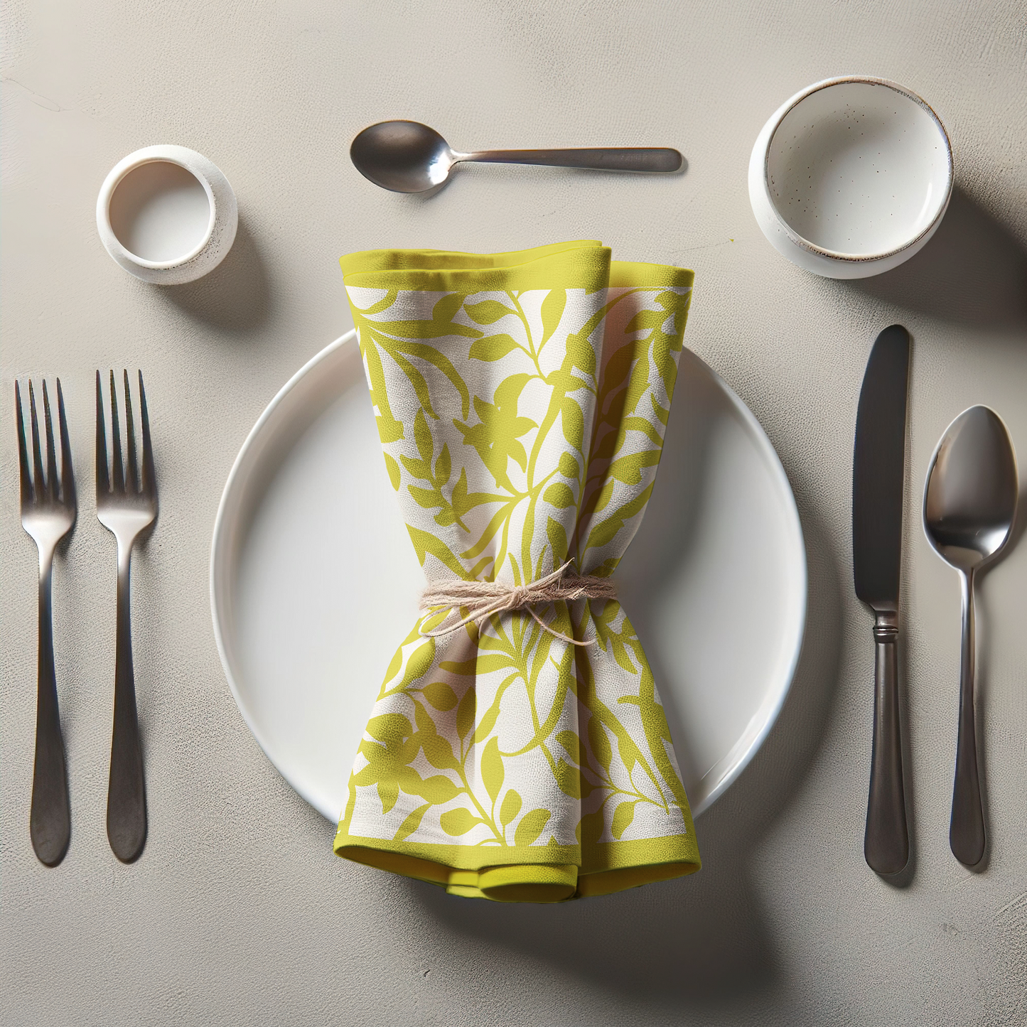 Figi Floral Napkin in Yellow in Lightweight Linen