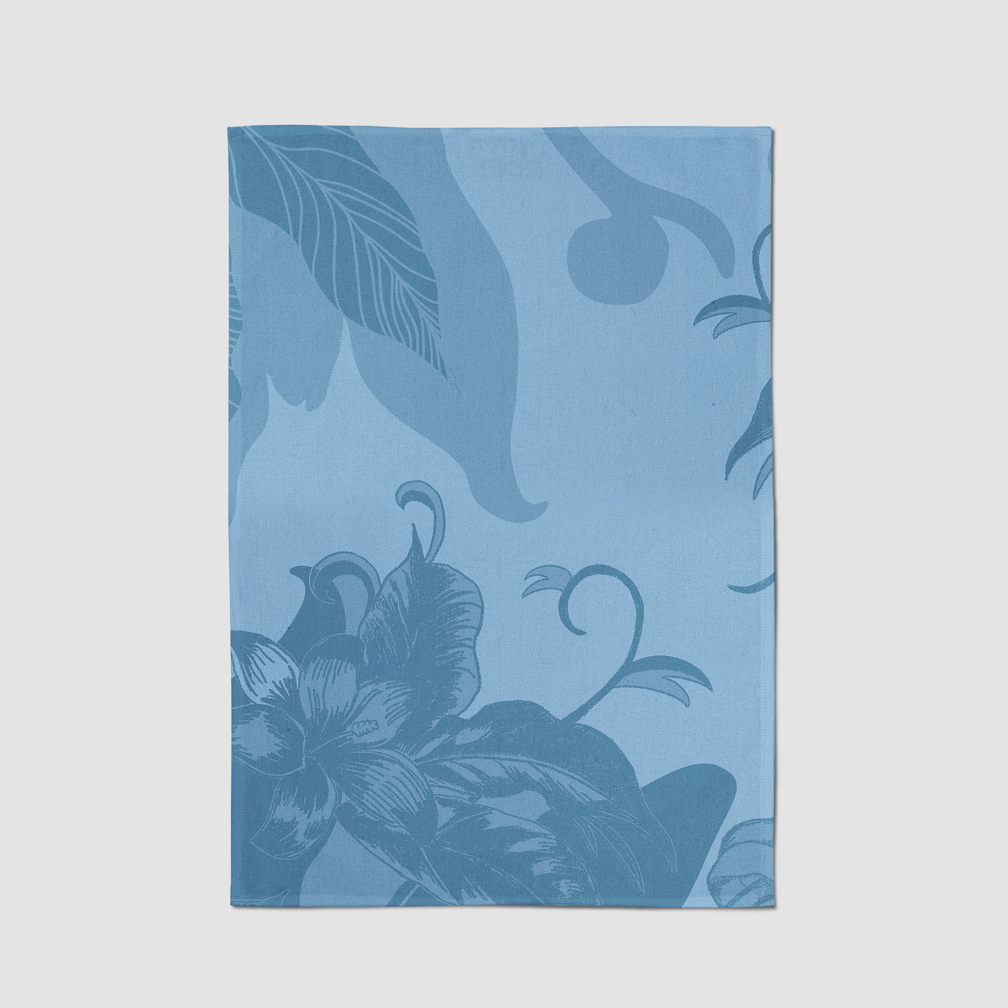 Tropical Paissage Tea Towel in Light Blue