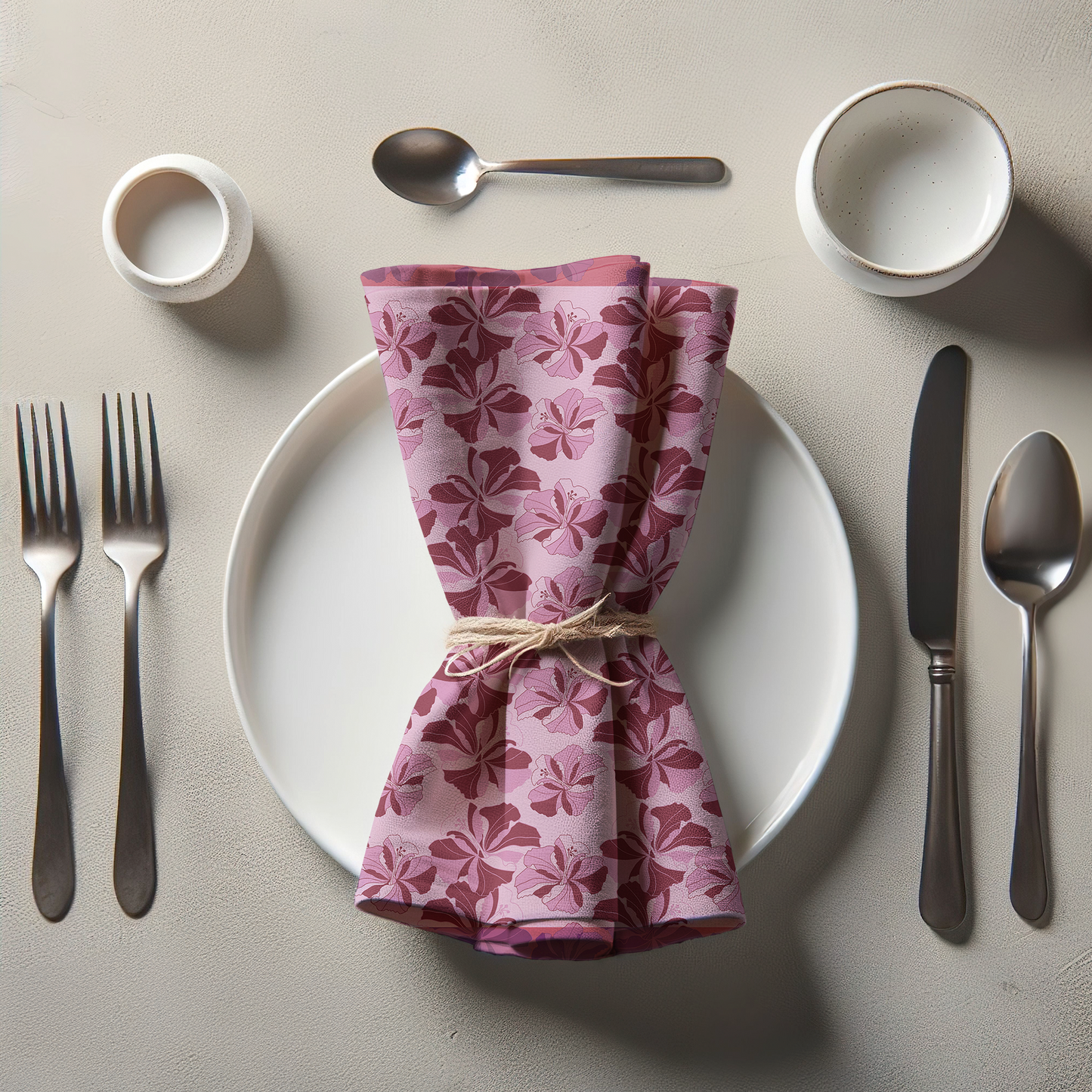 Tropical Cayena Napkin in Light Pink in Organic Cotton Voile