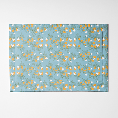 Lemon Flower Placemat in Light Blue