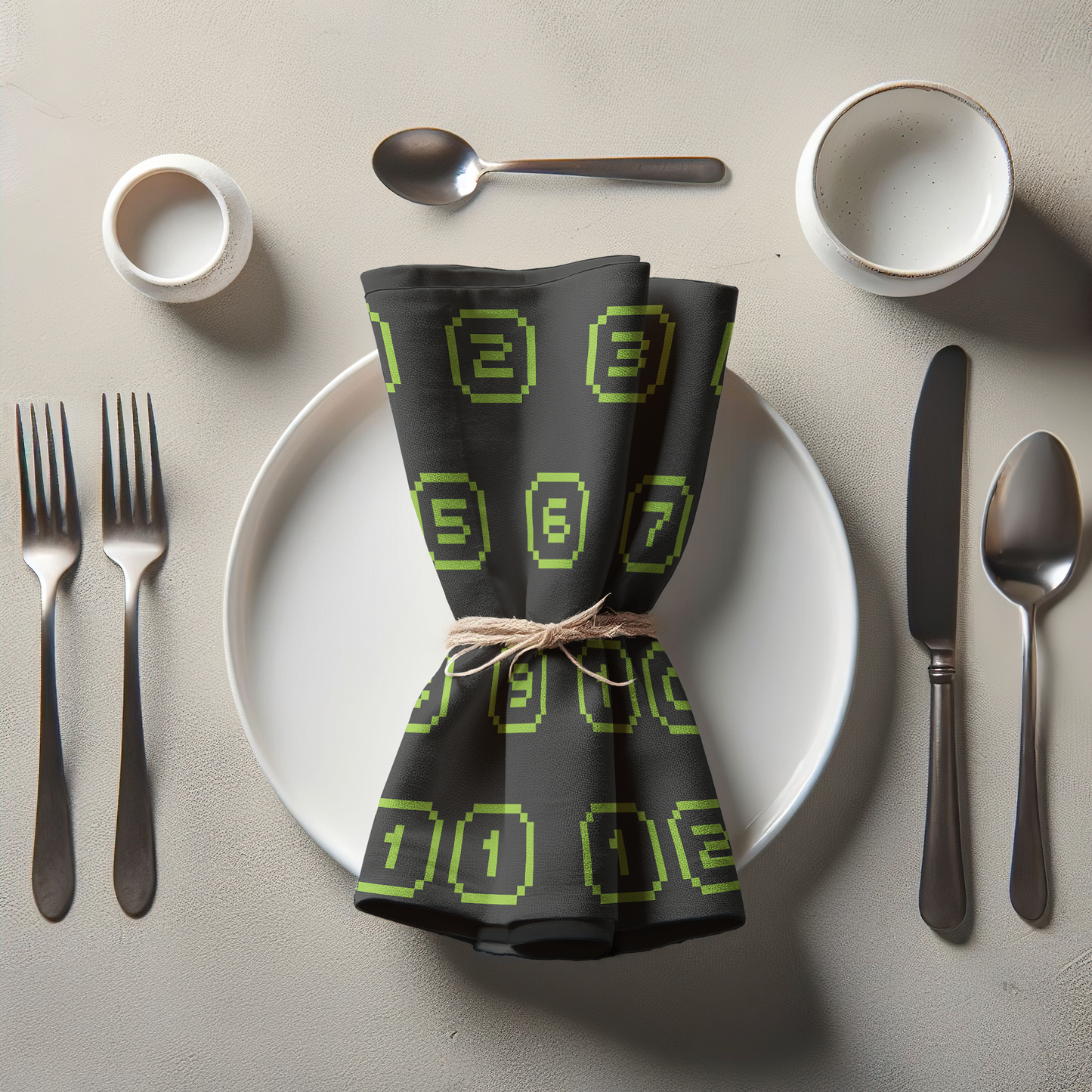 Tech Numbers Napkin - Organic Cotton Voile