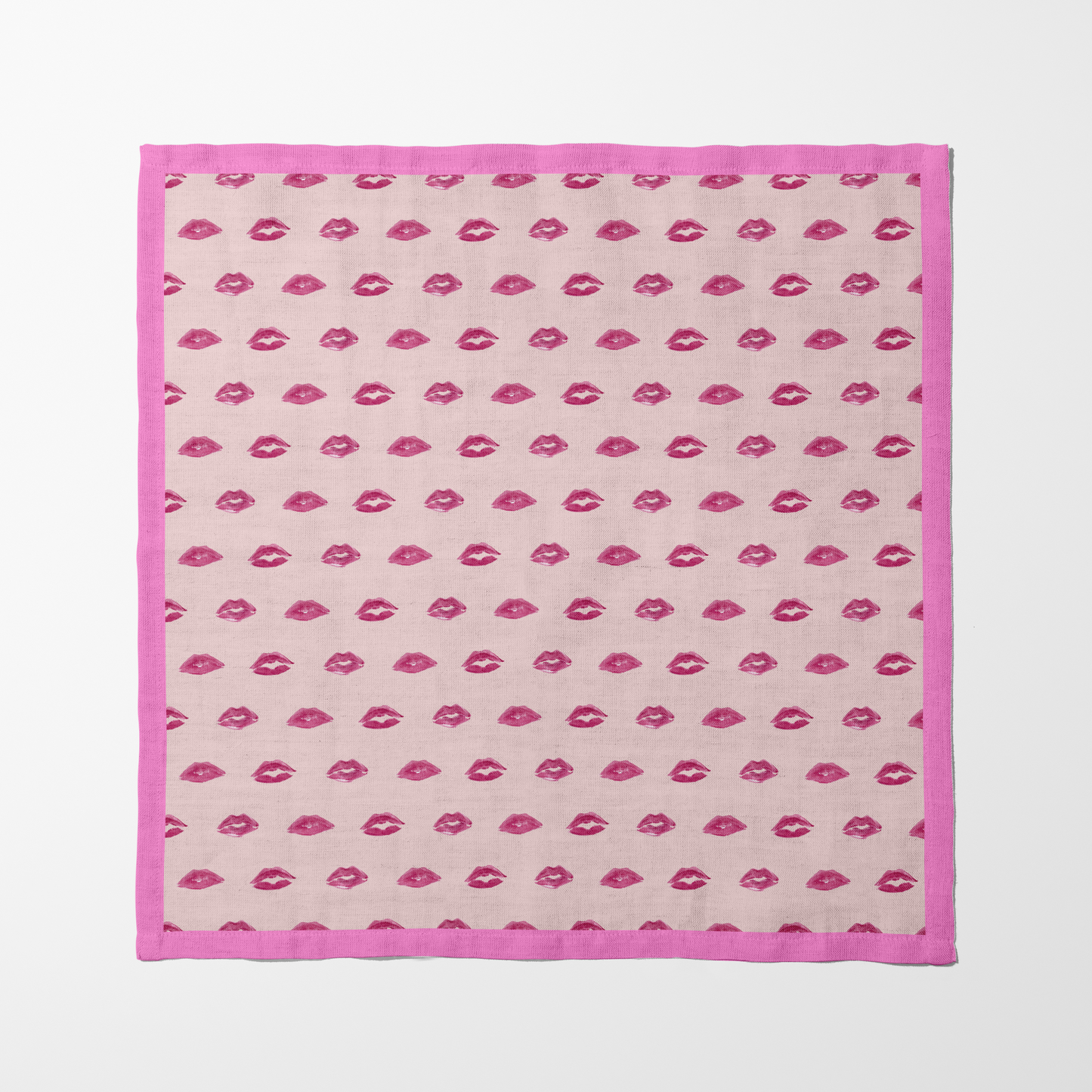 Valentine Pink Smooch Napkin with Love Pink Border