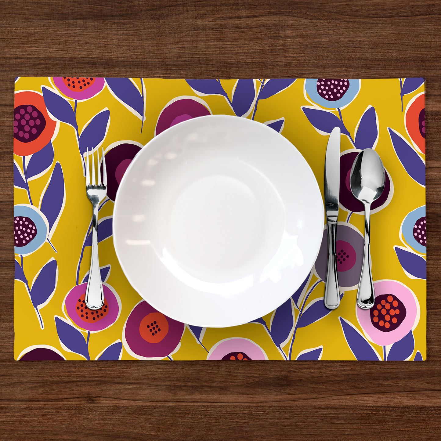 Yellow Button Flowers Placemat