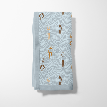 Swimmers in Summer in Ice Napkin in Lightweight Linen