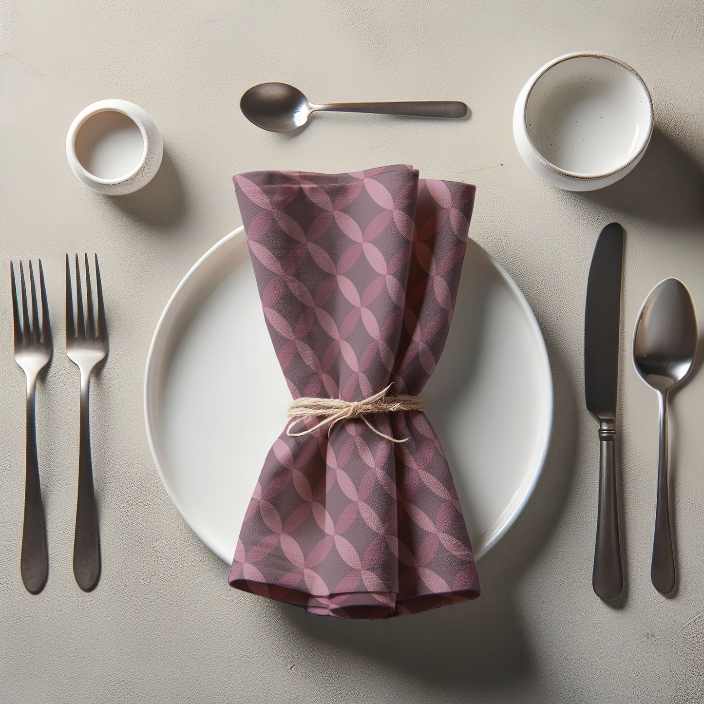 Intertwine Napkin - Muted Pink in Lightweight Linen