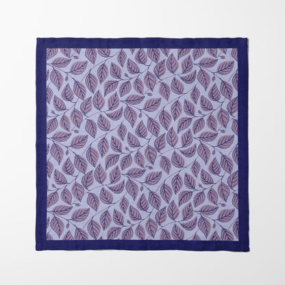 Bowing Birch Leaves in Purple Napkin in Lightweight Linen