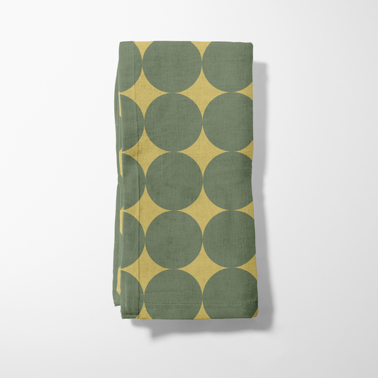 Spots and Dots Napkin - Pale Yellow Green in Lightweight Linen