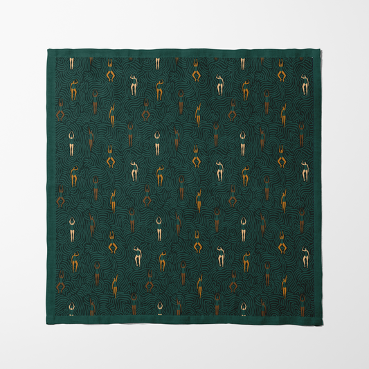 Swimmers in Summer in Adventurine Napkin in Lightweight Linen