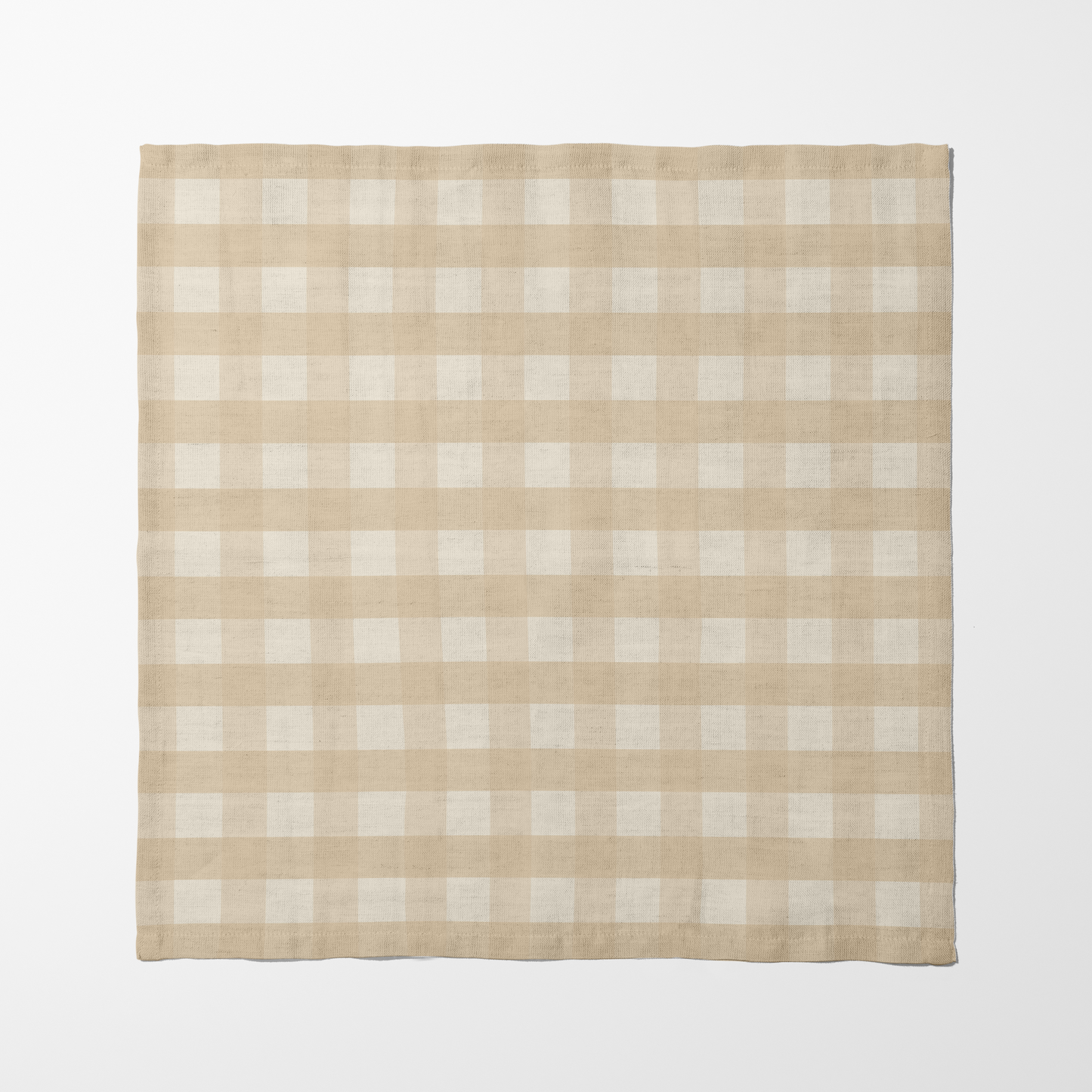 ONE Small Gingham Napkin - Eggshell in Organic Cotton Voile