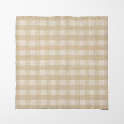 ONE Small Gingham Napkin - Eggshell in Organic Cotton Voile