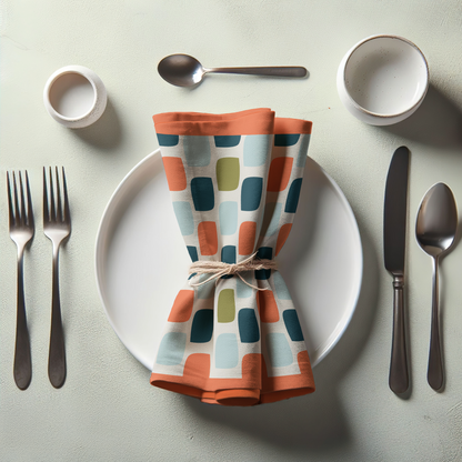 Squared Off Napkin in Orange