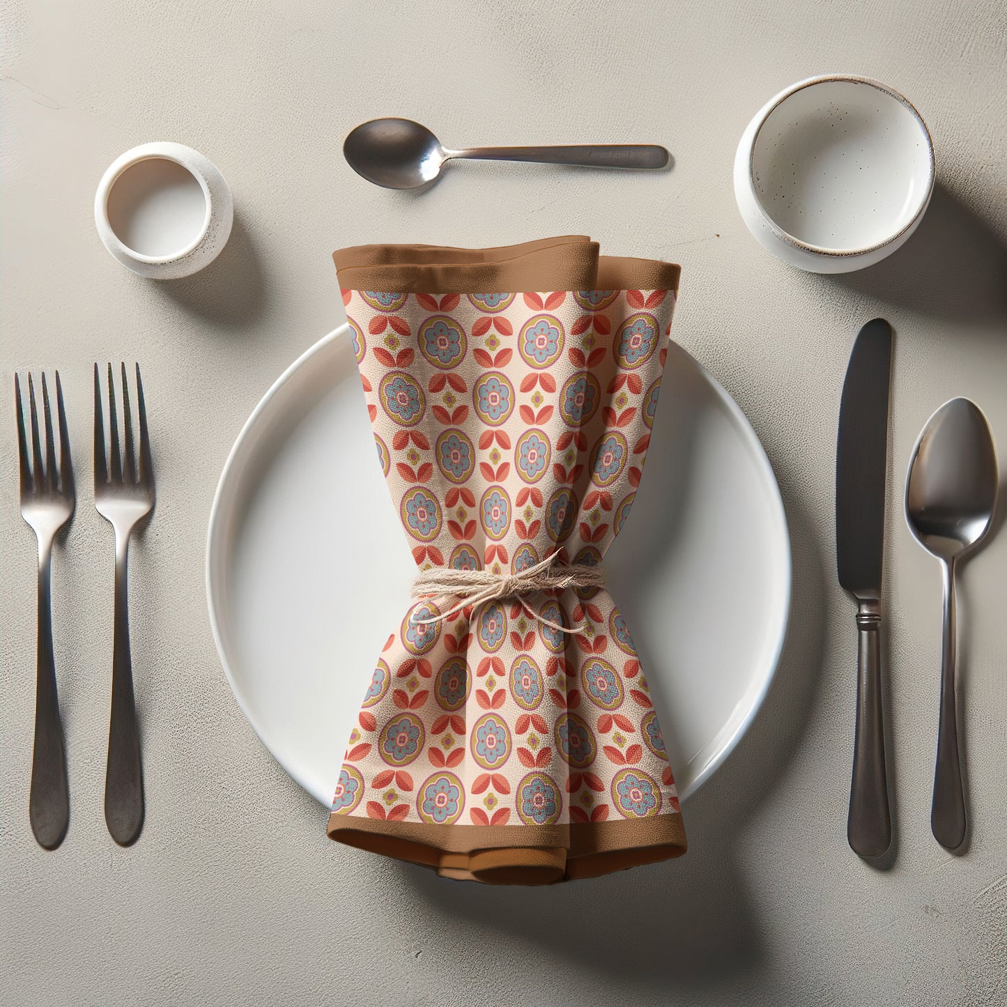70s Flower Motif Napkin