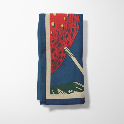 Studio Strawberry Napkin in Navy