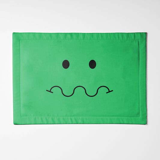 Worried Green Placemat - Lightweight Linen