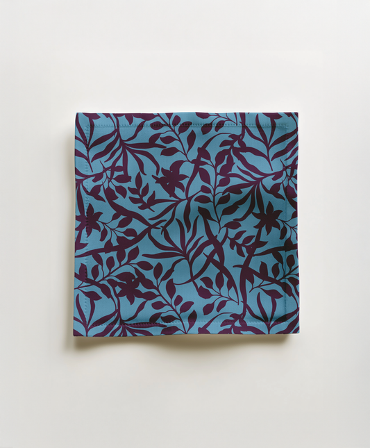 Figi Floral Cocktail Napkin in Sky - Lightweight Linen