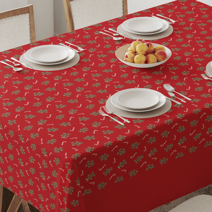 Red Gingerbread Dudes Tablecloth